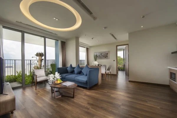 Phòng khách với sofa êm ái